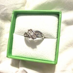 Past Present and Future Silver Diamond Ring